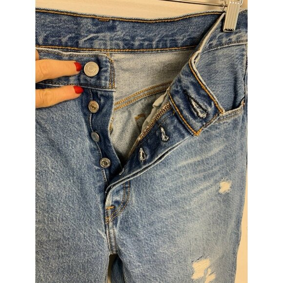 Levi's Premium Big E Button Fly Women's High-Rise 501 Jeans Sz W 28 L 30 Cotton - Picture 12 of 13